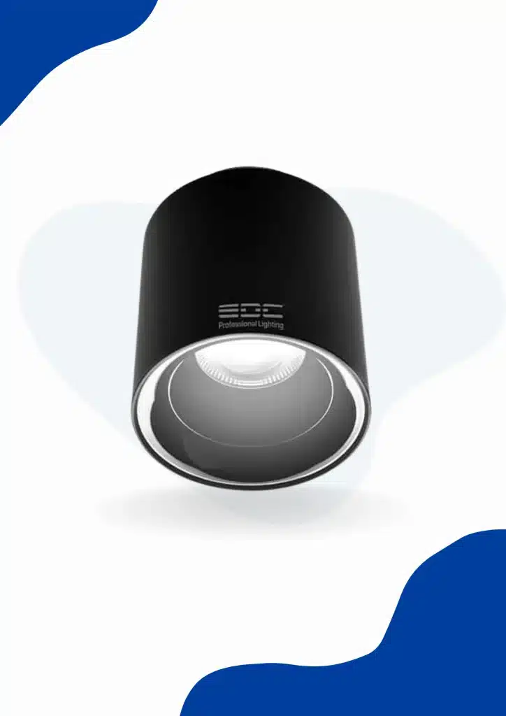 چراغ روکار EDC استوانه دابل 12 وات بدنه مشکی طبیعی