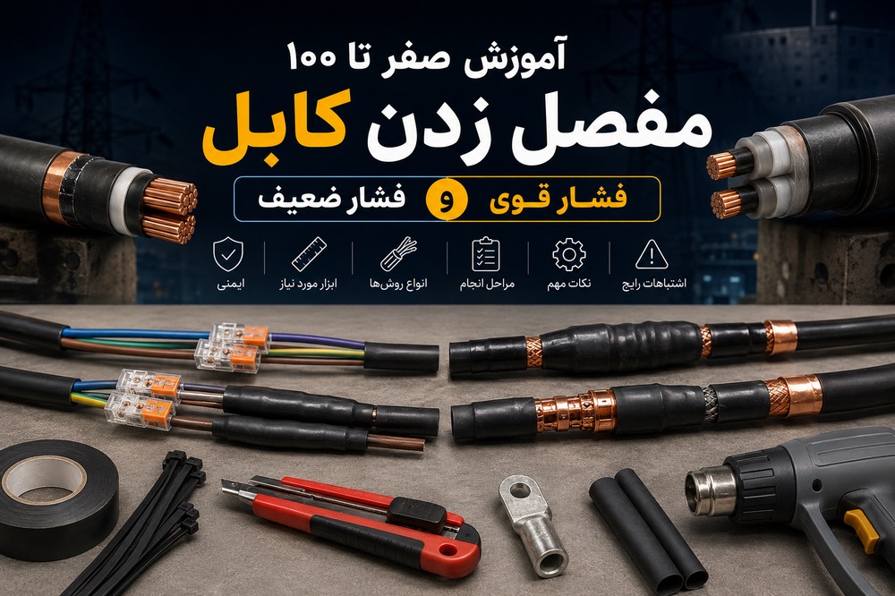 آموزش صفر تا 100 مفصل زدن کابل فشار قوی و فشار ضعیف