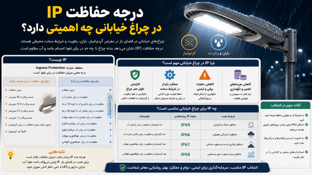 درجه حفاظت IP در چراغ خیابانی چه اهمیتی دارد؟