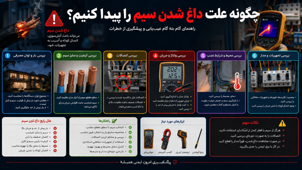 علت داغ شدن سیم افشان در ساختمان و تابلو برق | روشن صنعت